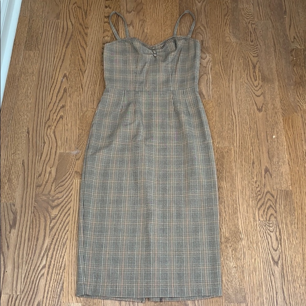 Stop Staring tweed plaid pencil wiggle dress